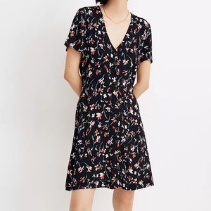 Madewell V-Neck Button-Front Mini Dress